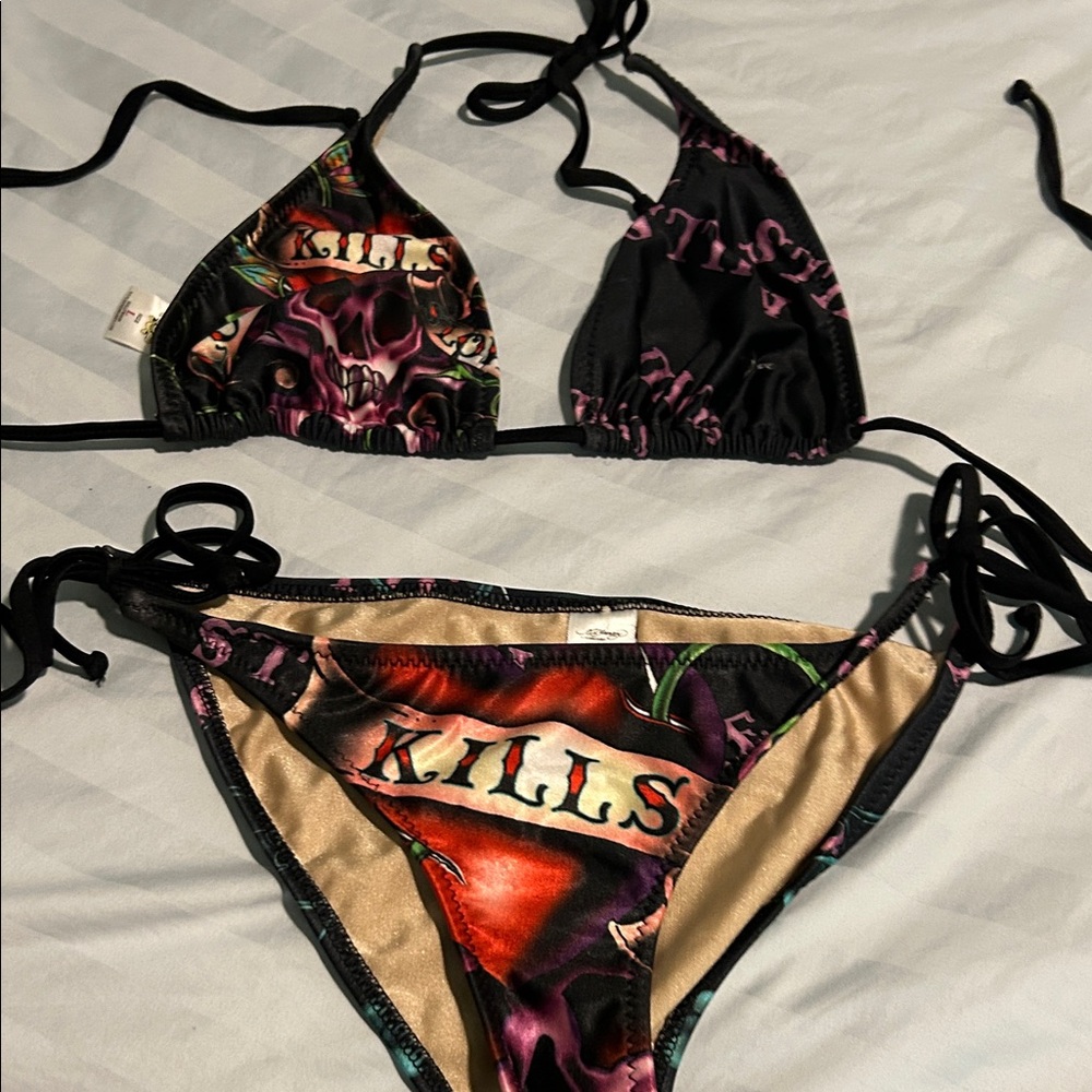 Ed Hardy two piece swimsuit Brand new never worn. Size Large